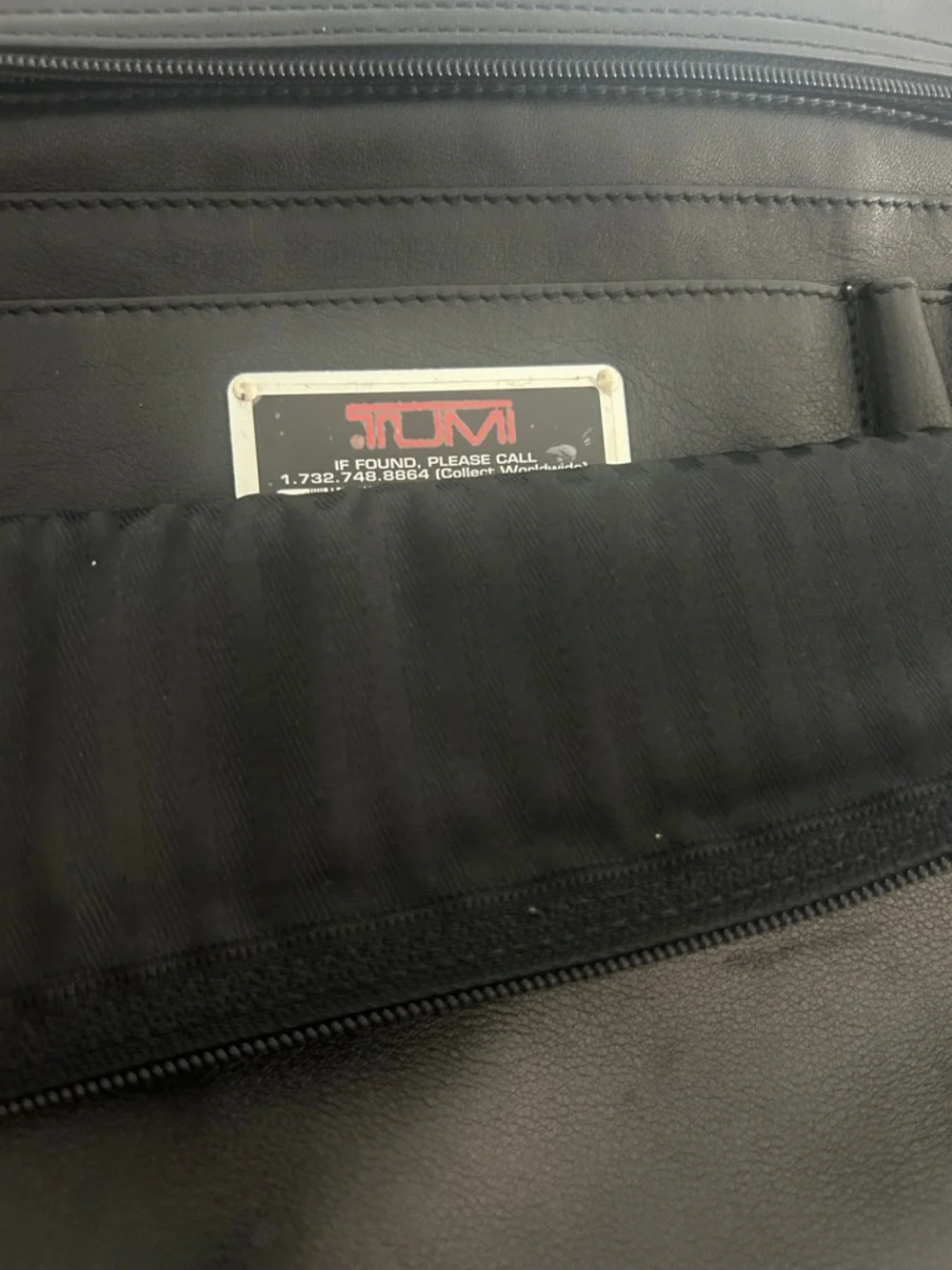 Tumi Black Leather Laptop Briefcase with Front Organizer